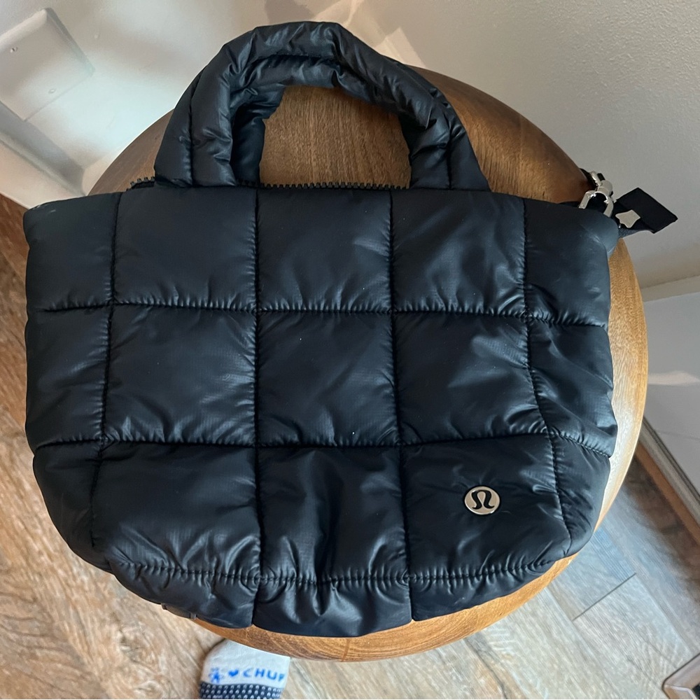 lululemon athletica Black Quilted Tote Bag